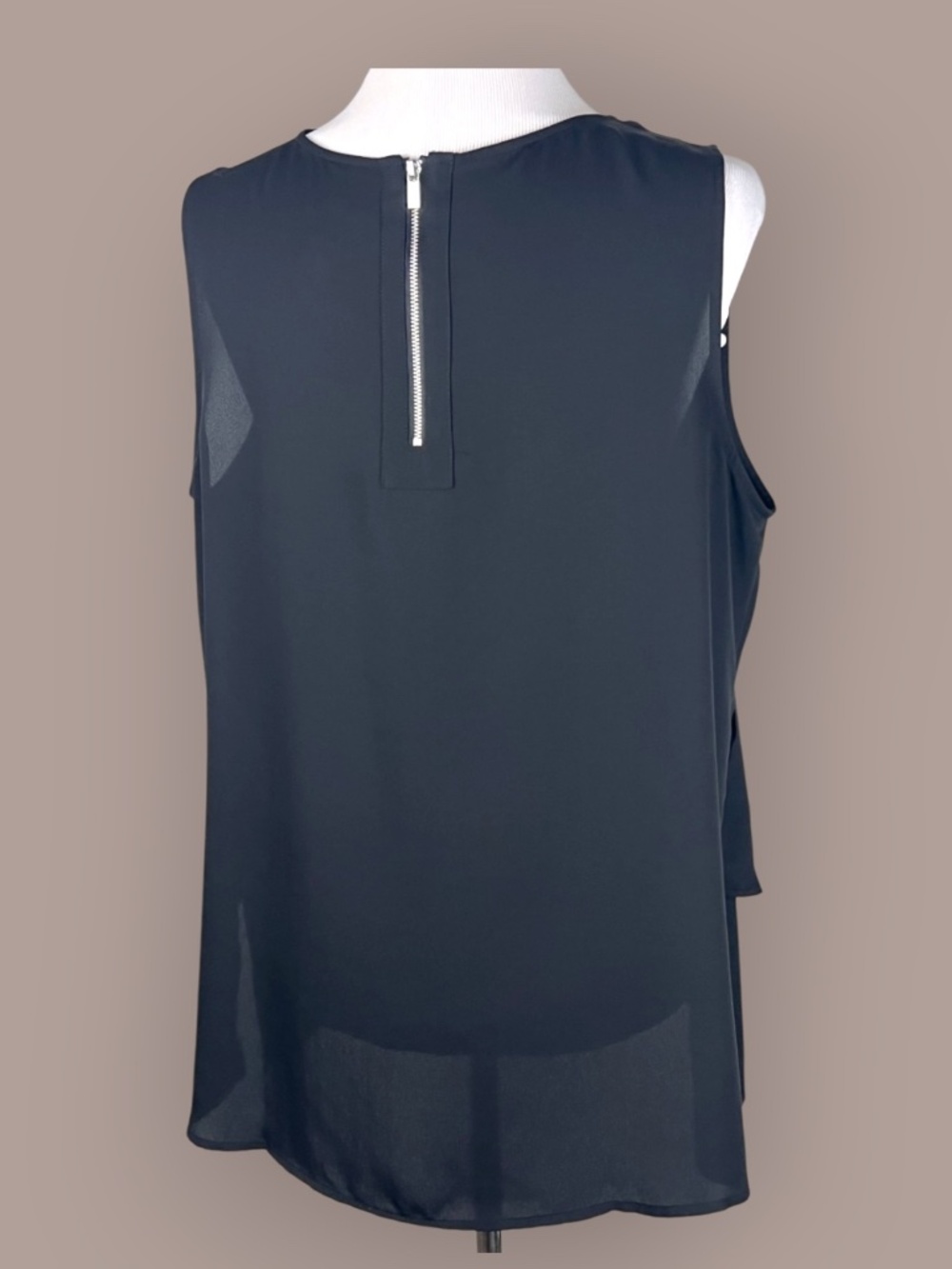Chico's Crepe Clarissa Tank Zippered Back Closure - Picture 3 of 6